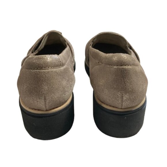 Clarks Gold Metallic Women’s Loafers sz 8.5 Shimmer Lightweight Slip-on Comfort - Picture 6 of 10